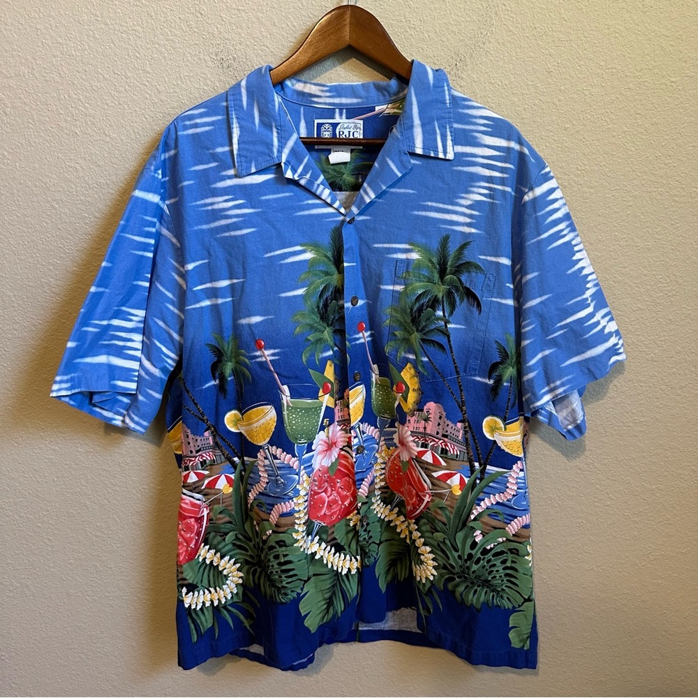 Vintage RJC Cocktail Patterned Hawaiian Button Up Shirt